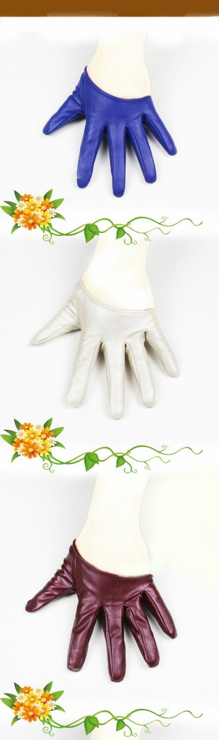 Multiple Color Women Patent leathe Gloves Women Solid Wrist Performance Dancing Mittens Driving Gloves