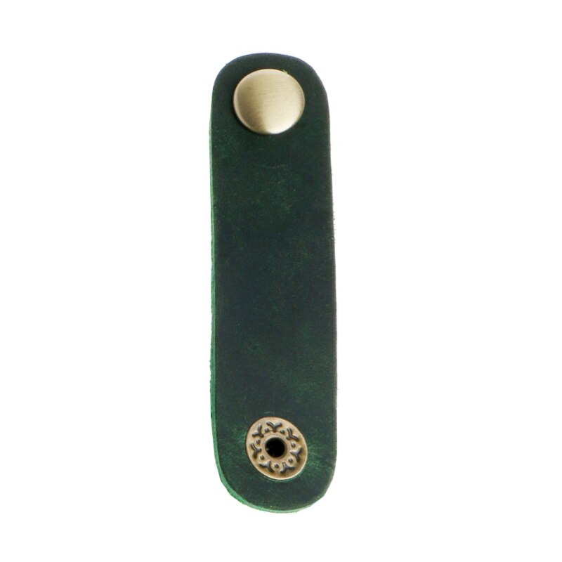 Ootdty faux læder kabel ledning arrangør klip wrap undertråd øretelefon wire winder værktøj: Grøn