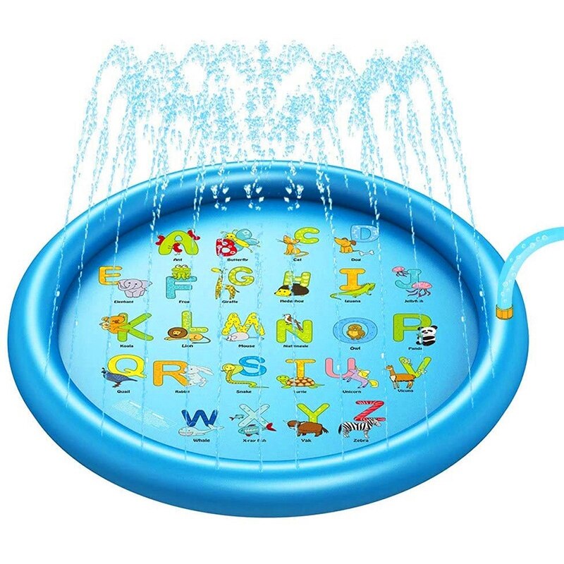 170cm Children's Inflatable Paddling Pool Sprinkler Pad Paddock Outdoor Summer PVC Round Fountain