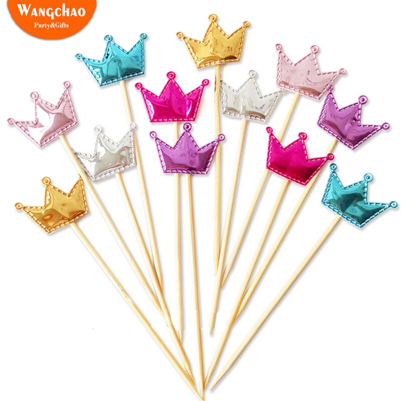 5 stk/pose fargerik stjerne hjerte krone gratulerer med dagen kake topper cupcake topper barn favoriserer bryllupsfest rekvisita hjemmedekorasjon