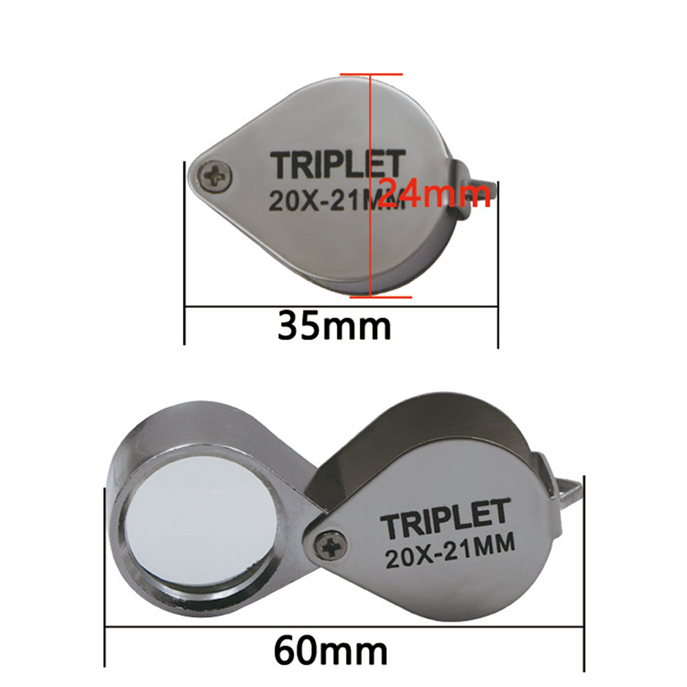 10X 20X 30X Magnifier Jewelers Eye Tool Jewellery Folding Loupe Glass Lens Magnifying Triplet Glass Jewelry Diamond Pocket Size