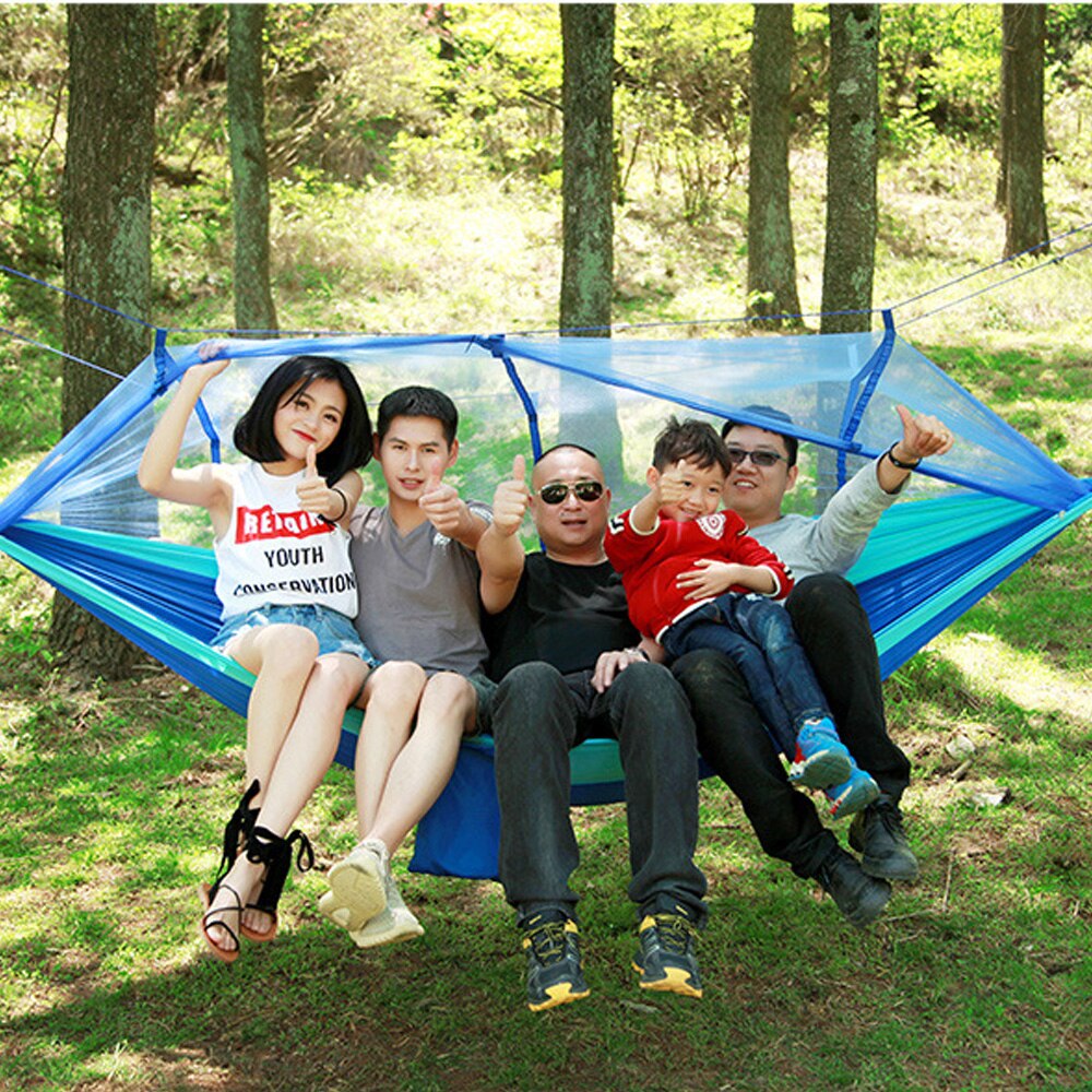 Camping Tent Hammock with Mosquito Net High Strength Fabric Hanging Bed Outdoor Hunting Sleeping Swing 1-2 Person Hammock