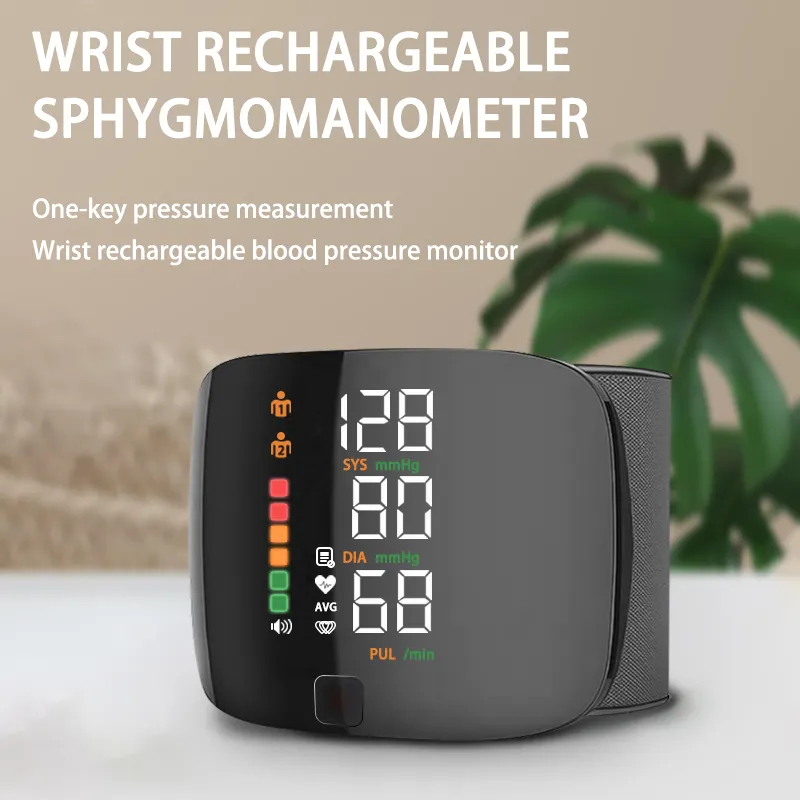 Handgelenk Typ Blutdruck messgerät LED-Anzeige schnelle Messung digitales Tensiometer BP Tono Meter Herzfrequenz USB wiederauf ladbar