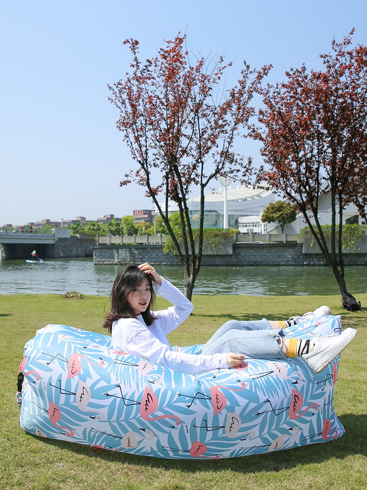 Outdoor Inflatable Sofa Lazy Air Bed Sofa Air Cushion Mattress Portable Single Lying Chair Music Festival Internet Celebrity