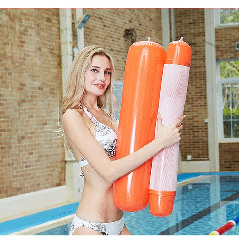 Hamaca inflable plegable de doble uso con respaldo de drenaje de hilera flotante para cama flotante
