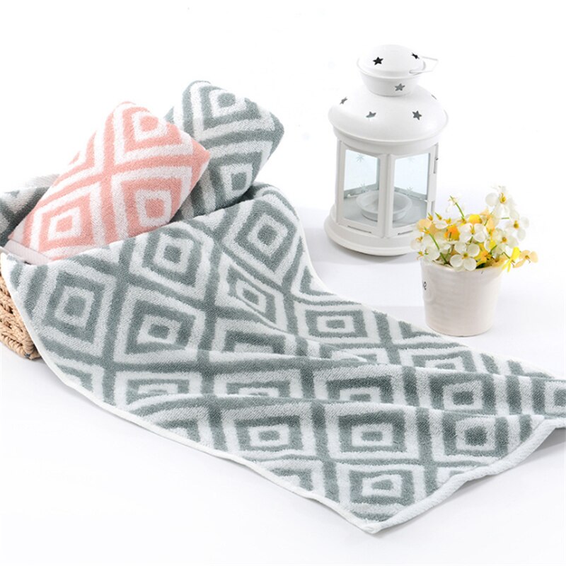 Toalla de algodón puro, toalla de mano de diamante, toalla suave absorbente 34*74, Toalla de baño