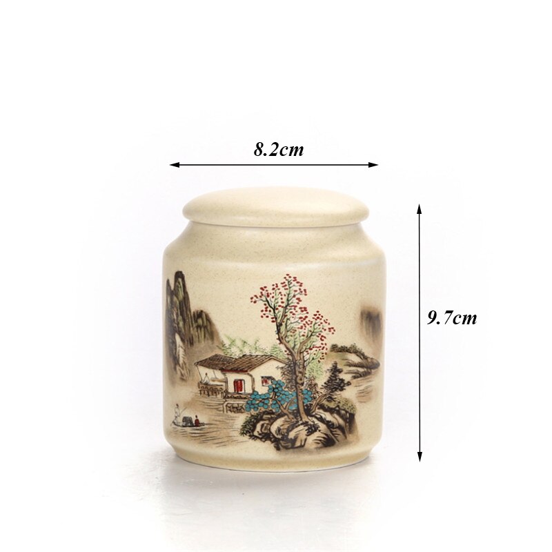 Ceramic Tea Caddies Tea Can Chinese Kung Fu Canister Tea Set Accessories Storage Jar Food Container Home Office Teaware