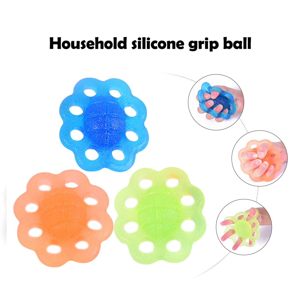 Finger Trainer Silicone Grip Ball Hand Grip Ball Finger Practice Exercise Muscle Power Rubber Rehabilitation Training Gripper