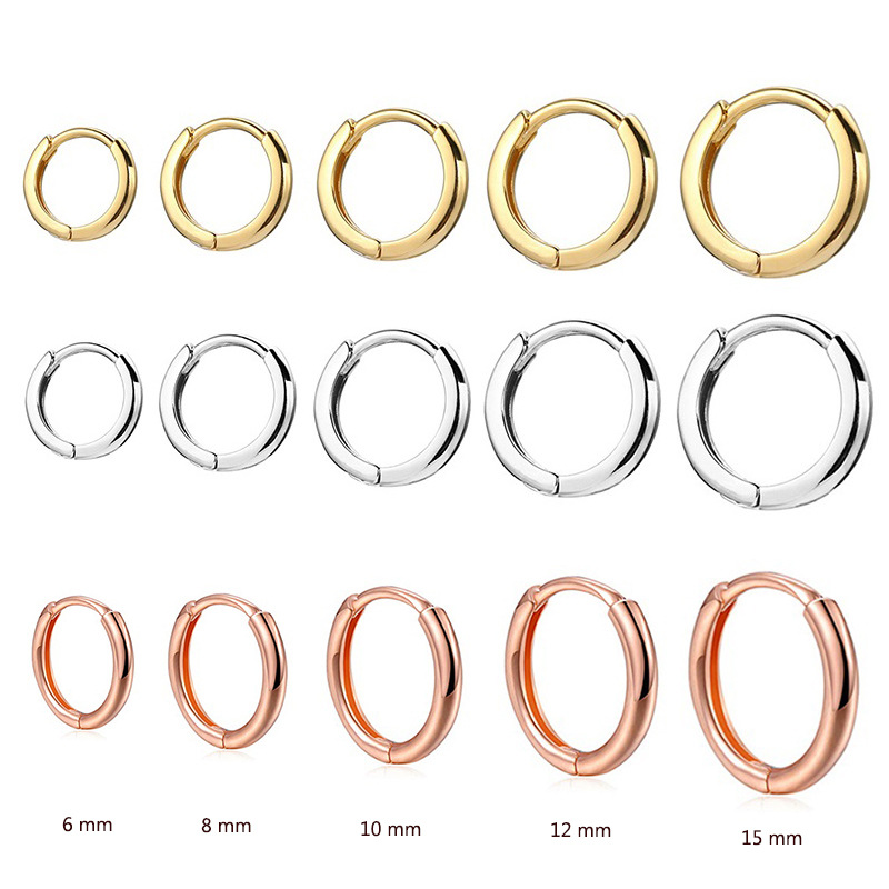Pendientes de aro minimalistas de acero inoxidable para mujeres y niñas, aretes pequeños de Color dorado, de boda, hebilla suave para hueso del oído, 2 uds.