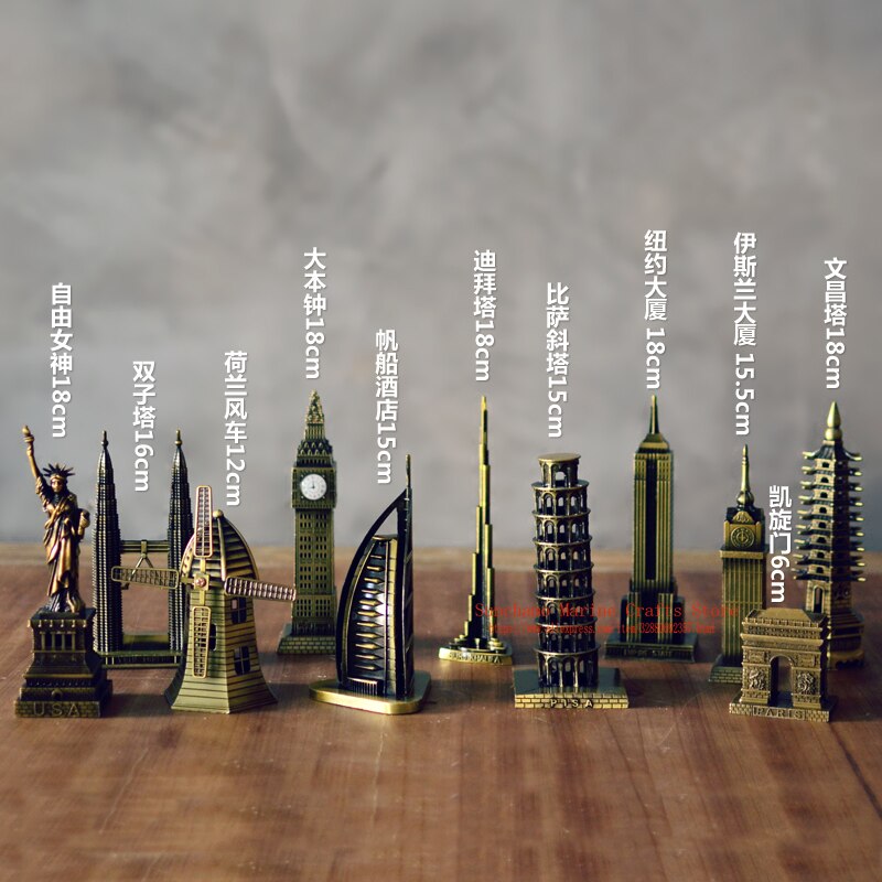 3D World Famous Landmark Building Metal Models Eiffel Tower Desk Decro For Friend Crafts Metal Model Home Decoration
