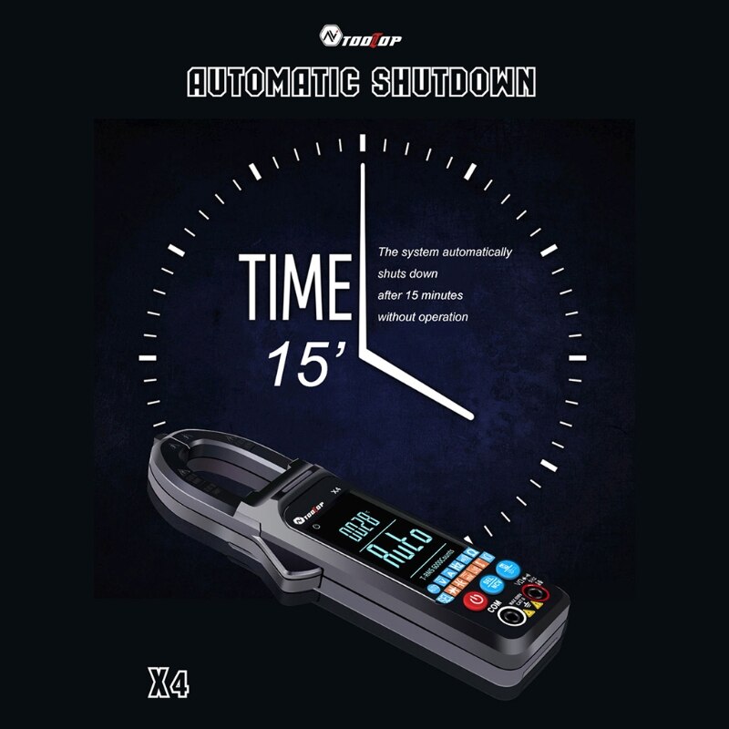 Smart Clamp Meter Digital Multimeter Auto-Ranging 6000 Counts TRMS Color LCD Screen Portable Voltmeter Frequency Counter