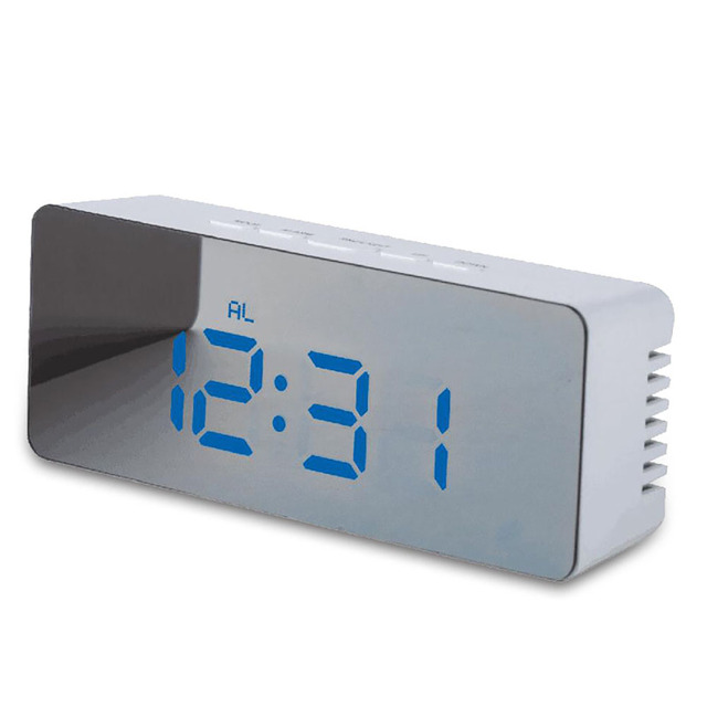 Digital Alarm Clocks Wall Clocks Hanging Watch Bedroom Snooze Table Clocks Calendar Electronic Clock Digital Clock Birthday: rectangle Blue