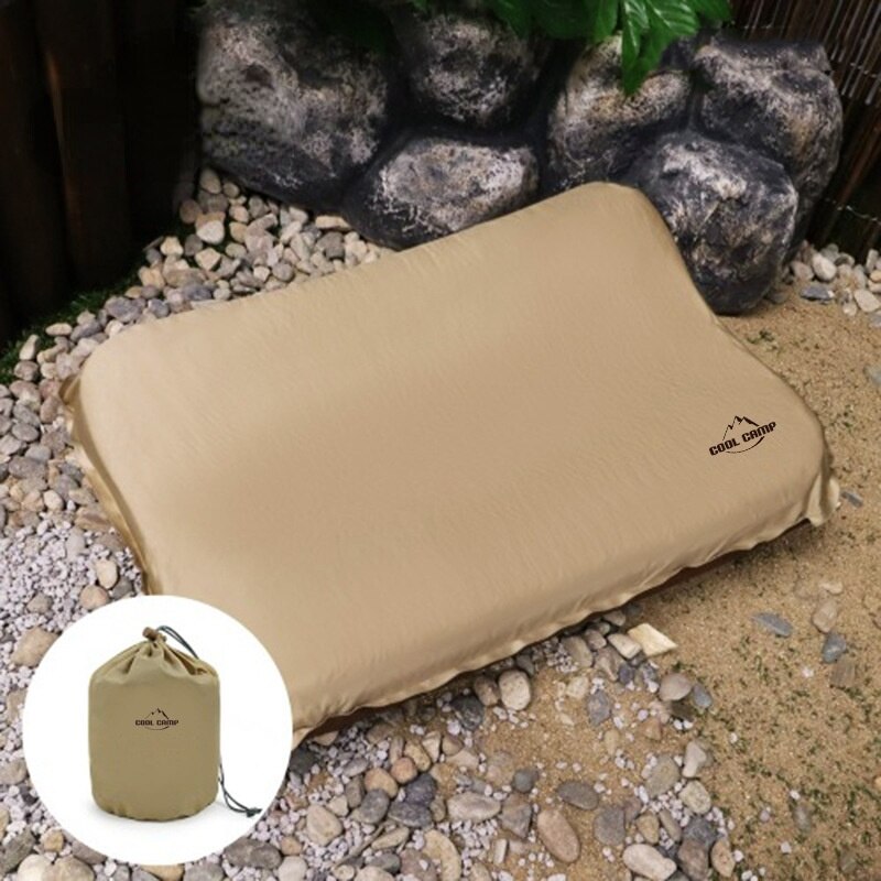 Draagbare Outdoor Automatische Opblaasbare Spons Air Kussens Camping Slaap Kussen Reizen Wandelen Strand Auto Vliegtuig Hoofd Rest Gears