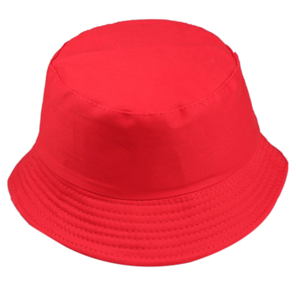 Unisex kesä taitettava ämpärihattu naisten ulkoilu aurinkovoide puuvilla kalastus metsästyslakki miesten chapeau aurinkosuojahatut  #t1p: Punainen