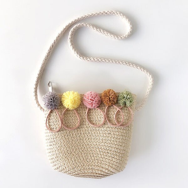Zomer Rits Portemonnee Handgemaakte Stro Tassen Kinderen Mini Schoudertas Meisjes Handtassen Kinderen Leuke Strand Cross Body tas: A-2