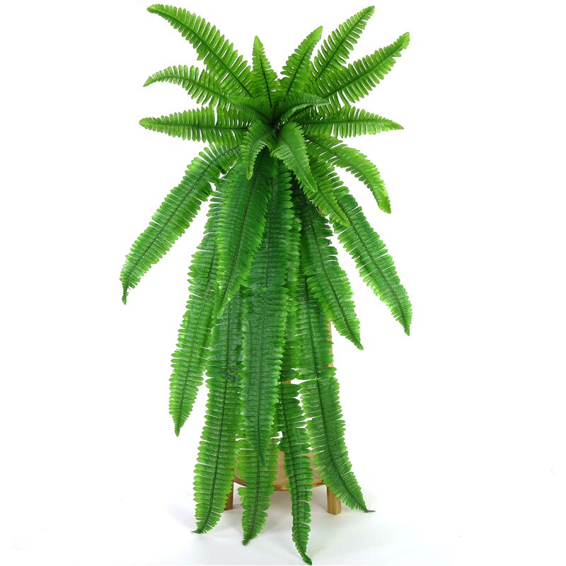 7 Fork Simulation Fern Grass Green Plant Artificial Fern Persian Leaves Flower Wall Hanging Plants Home Wedding Shop Decoration: C