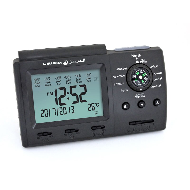 Automatische Digitale Klok Islamitische Azan Moslim Gebed Alarm Azan Klok Voor Desktop Tafelklok Home Decoraties: Black