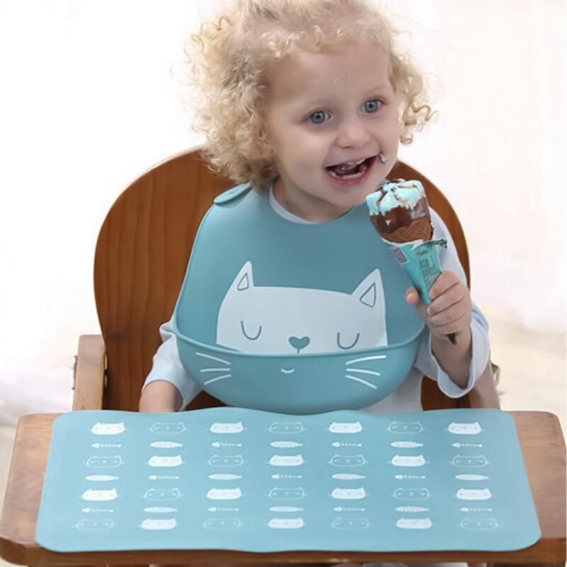Baby Lätzchen Silikon Einstellbare Ebene Bild Wasserdicht Speichel Tropft Lätzchen Weiche Essbare Speichel Handtuch sabbern Baby Schal