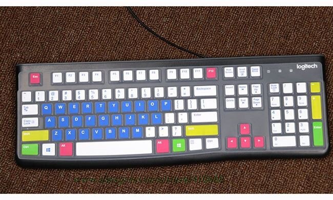 Wasserdichte Silikon Schreibtisch Tastatur Abdeckung Schutz Haut Für Logitech MK120 K120 Computer Staub Abdeckung Film: Süssigkeit Blau