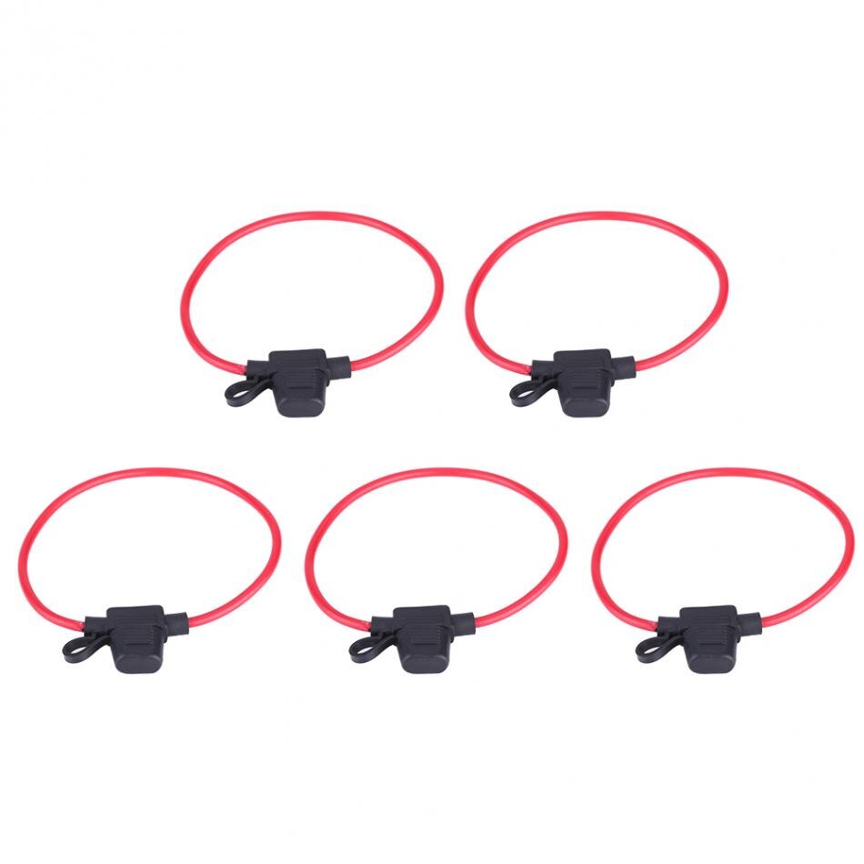 5pcs DC 12V 20A Mini Blade In-Line Fuse Holder for Car Auto Blade Fuse Holder