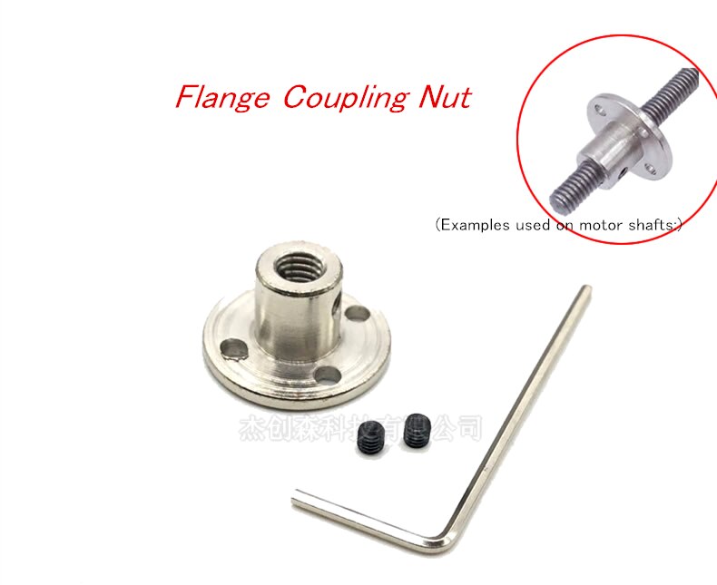 Flange Coupling Nut Motor Guide Shaft Hole diameter 6MM Threaded shaft support Fixed seat Flange Coupling