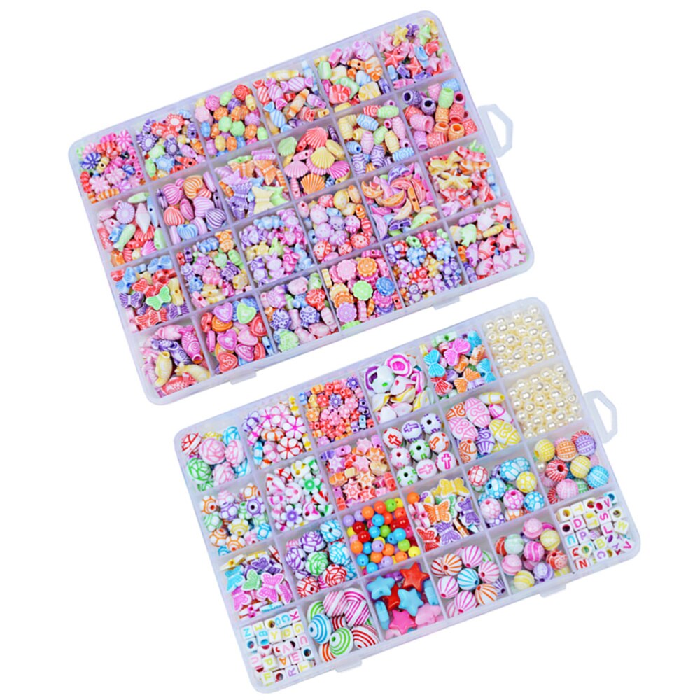 2 kasser perlesæt sjove diy perler uddannelsesperler legetøj piger håndlavede perler til armbånd halskæder smykker