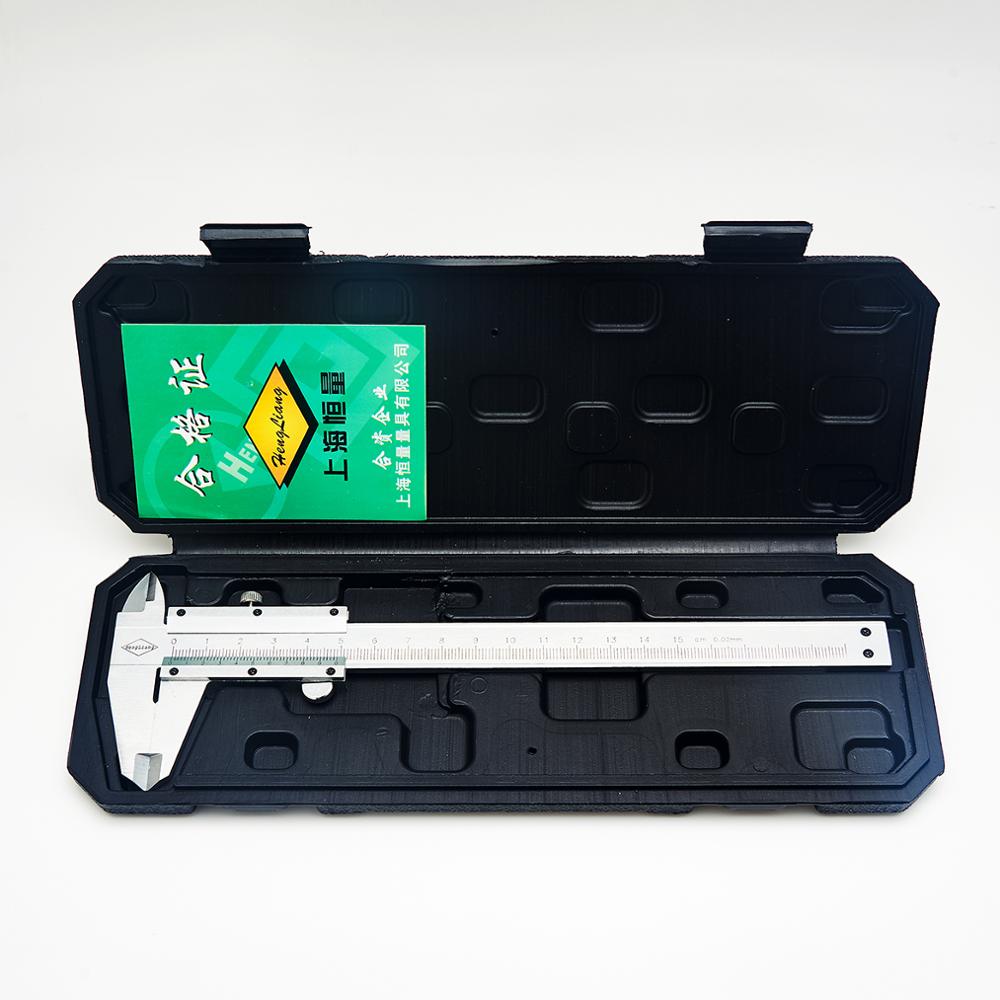 High Precision Stainless Steel Vernier Caliper Specification 0-150mm 0-200mm 0-300mm Accuracy 0.02mm Measuring Instrument: With Box 0-150MM