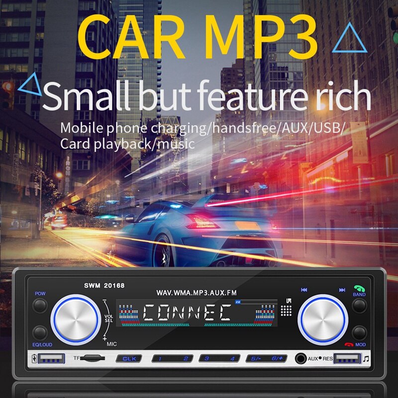 12V In-Dash 1Din Radio Car Bluetooth Autoradio Car Stereo Radio FM Aux Input Receiver TF USB Car Multimedia Player