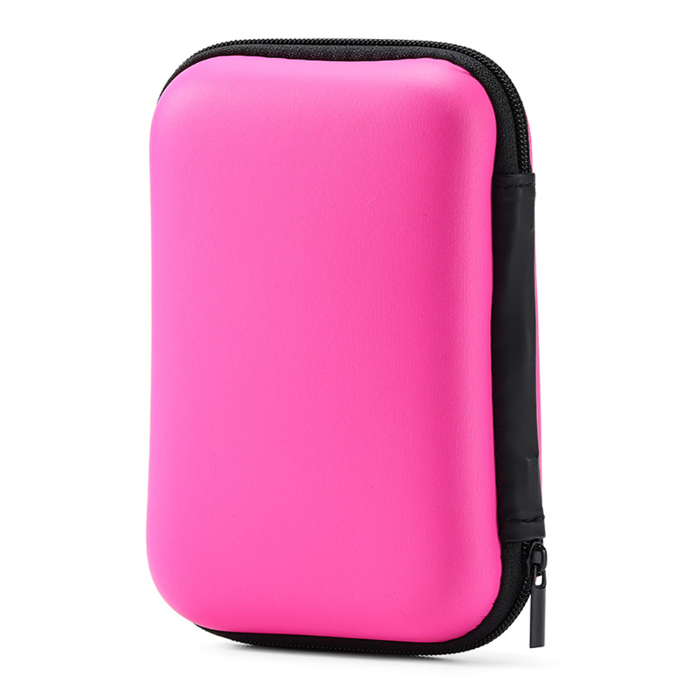7 Farben erhältlich 2,5 Zoll HDD Kasten Tasche Fall Tragbare Festplatten-Tasche Headset-Tasche Multifunktions-Mobil-Energie-Pack Tragbare Tasche: Magenta