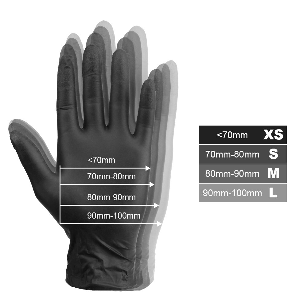 100 unid/set guantes de nitrilo desechables antideslizantes guantes de látex desechables impermeables espesar guantes de jardín/Cocina/lavavajillas