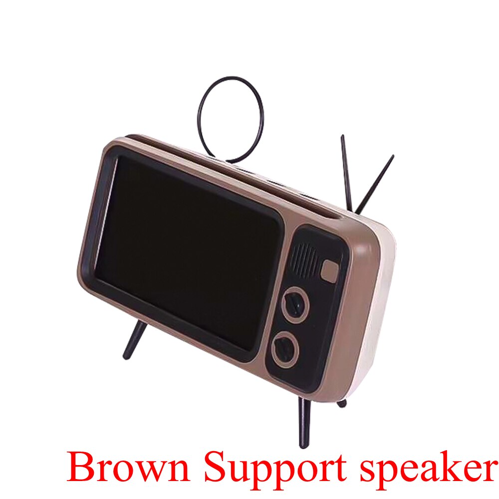 Draagbare Draadloze Peaker Retro TV Mini Bluetooth Bass Speaker Mobiele Telefoon Houder Stand Speaker Retro Fotolijst