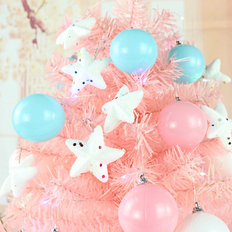 60CM Pink/Blue Christmas Tree Home Window Hotel Mall Counter Desktop Cabinet Decorative Tree Plant Year Xmas Decoration