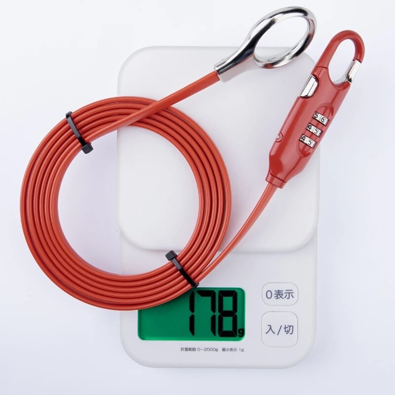 Fiets Steel Cable Lock Helm 1800Mm Verlengkabel Code Voor En Achter Wielen