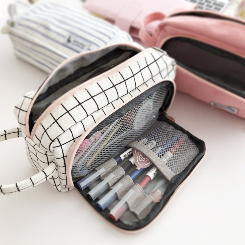 Canvas Grote Capaciteit Etui Kawaii Potlood Pouch Levert Pen Case Student School Kantoorbenodigdheden