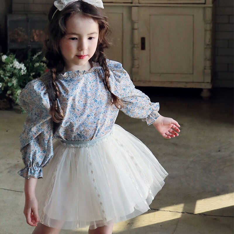 Lente Koreaanse Kinderen Meisje Prinses Wind Multi-layer Garen Kant Rok Kinderkleding Party Rok: white skirt / 24M