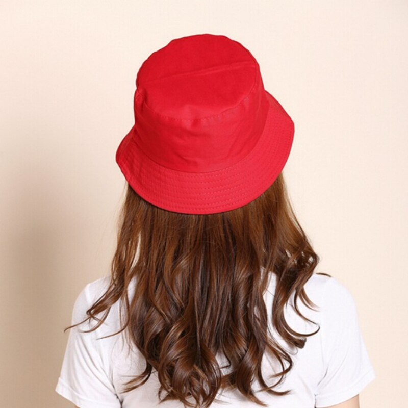 1 pièces couleur bonbon seau chapeaux femmes hommes noir blanc Panama seau chapeau homme femme Hip Hop crème solaire pêche pêcheur chapeau