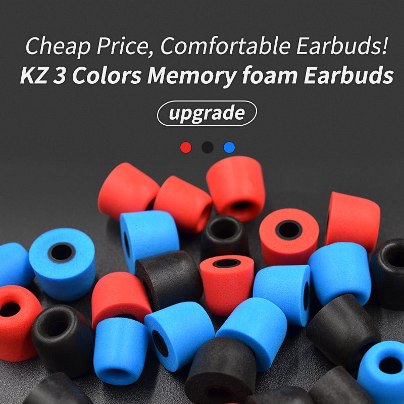 Originele kz-oordopjes met traagschuim (3 paar,  (6 stuks), geluidsisolerende comfortabele oorkussens, in-ear oordopjes voor de kz zsx  zs10 pro-hoofdtelefoon.