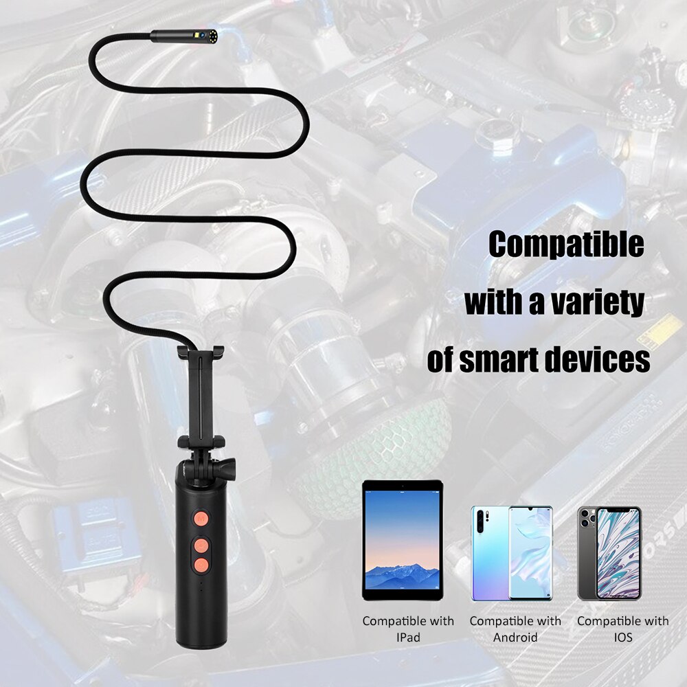 Connected Industrial Endoscopy Borescope Inspection Double Camera Built-in 9pcs 5 Levels Dimmable Adjustable Brightness LEDs