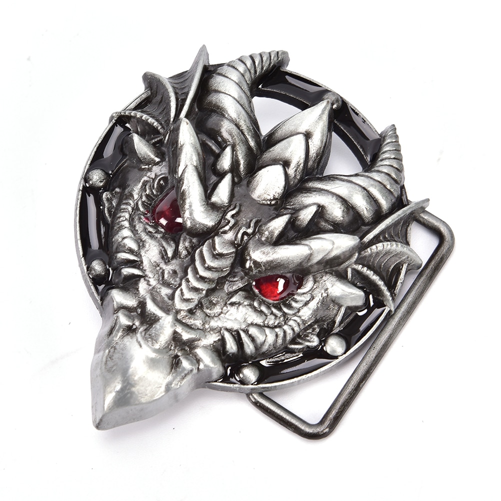 1PCS Metal Dragon Hoofd Gespen Riem Pin Gespen Mode Vrouwen Mannen Broek Broek Riem Gespen Zwart