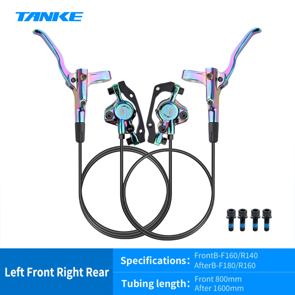 TANKE MT200 bicicleta freno de disco hidráulico MTB freno BL BR 800/1600mm freno de bicicleta 2 pistones 3 dedos palanca de acero piezas de bicicleta actualización: Azul marino