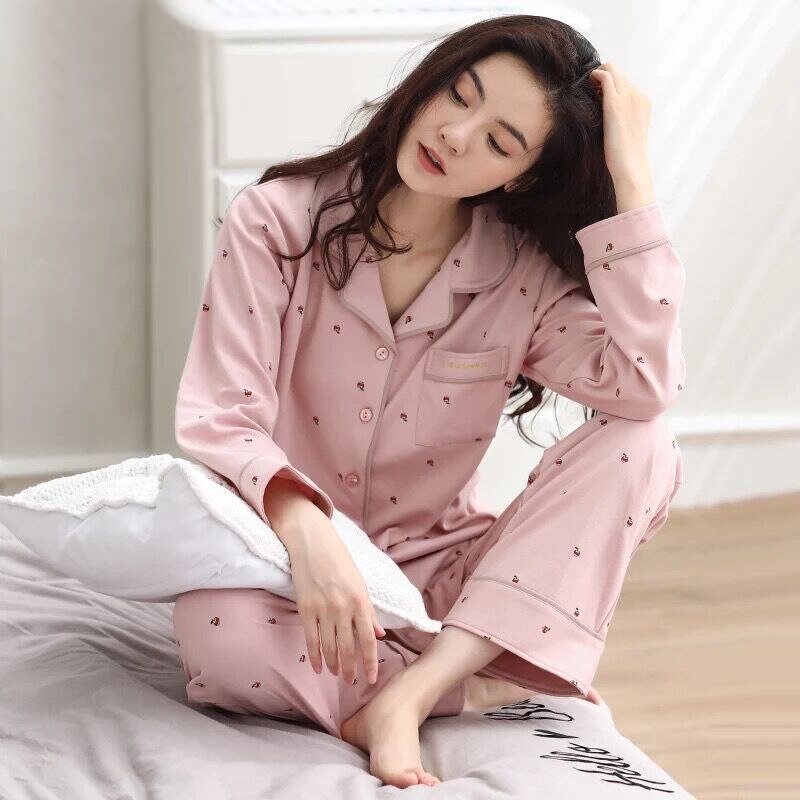 Baumwolle Postpartale Frauen still Pyjama Heimat Freizeit Mutterschaft Nachtwäsche Stillen Pflege Pyjama für Schwangere Frauen: 2 / L