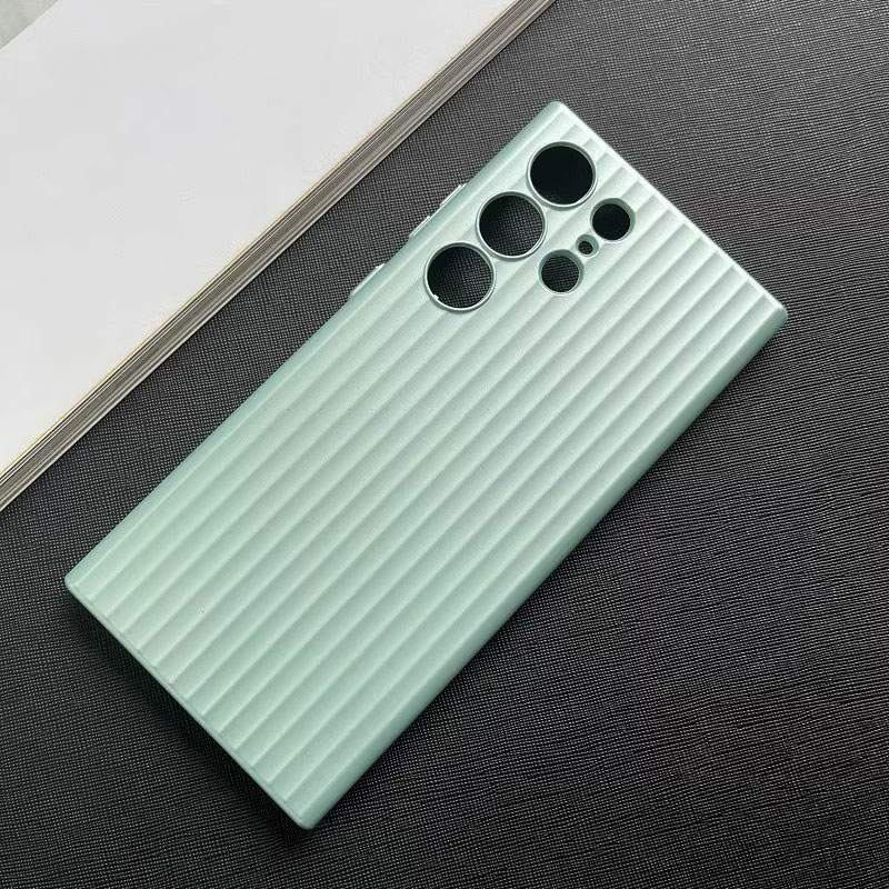 Ultra thin metal grating pattern phone case for Samsung Galaxy S23 Ultra S23+ Plus titanium gray shockproof matte hard cover: for GalaxyS23Ultra(6.8") / green