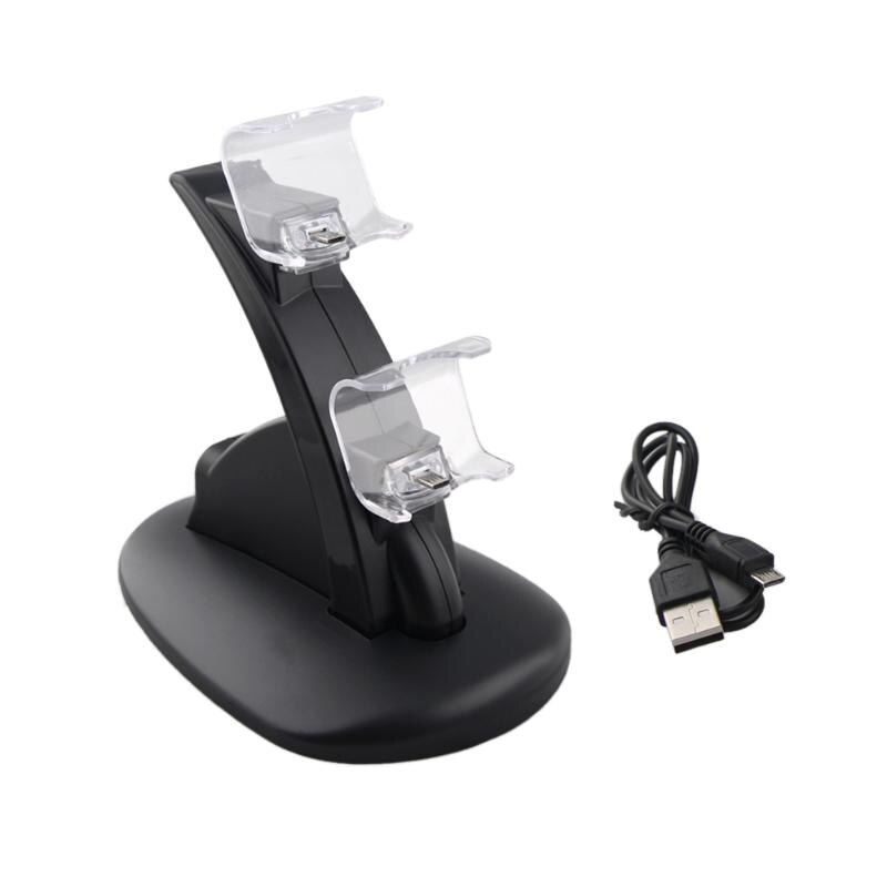 Dual Usb Charging Stand Station Voor Sony Ps 4 PS4 / PS4 Pro /PS4 Slim Controller Voor PS4 Controller oplader Dock: Default Title