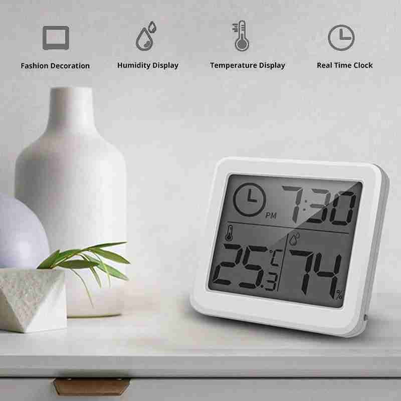 Digital Wall Clock Indoor Smart Electronic Digital Humidity Thermometer LCD Hygrometer wall clock