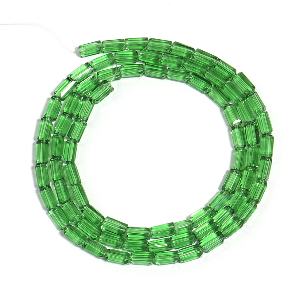 1 hebra de cuentas de cristal rectangulares, cuentas sueltas coloridas para fabricación de joyería, pulseras DIY, accesorios para collares hechos a mano