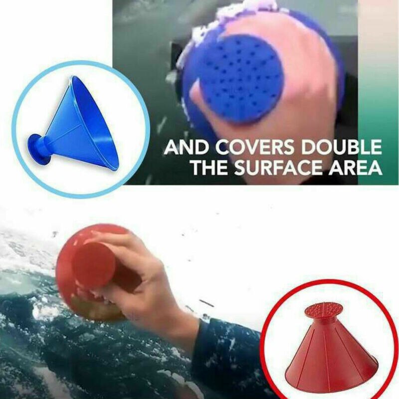 Mini Car Windshield Magic Ice Scraper Tool Cone Shaped Outdoor Funnel Remover