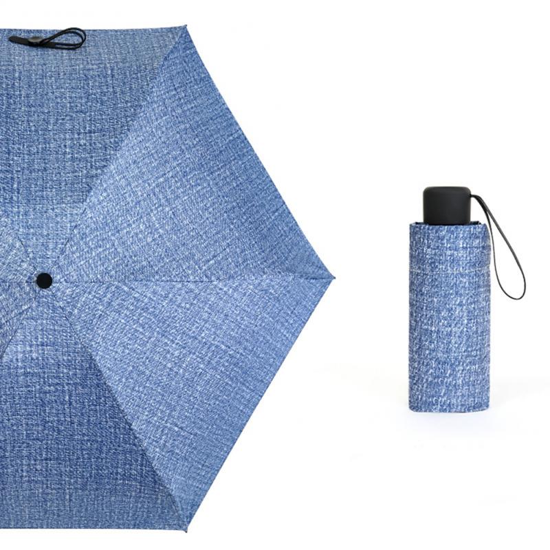 Mini Portable 5 Folding Sun Umbrella Anti UV Pocket Compact Umbrella 4 Color Optional Men Women Umbrella: blue