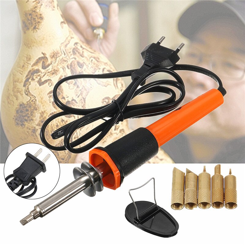 110v/220v eu / oss-plugg 30w elektrisk loddepenn trebrenningspenn blyantbrenner med rote Tips stativbeslag tilbehør