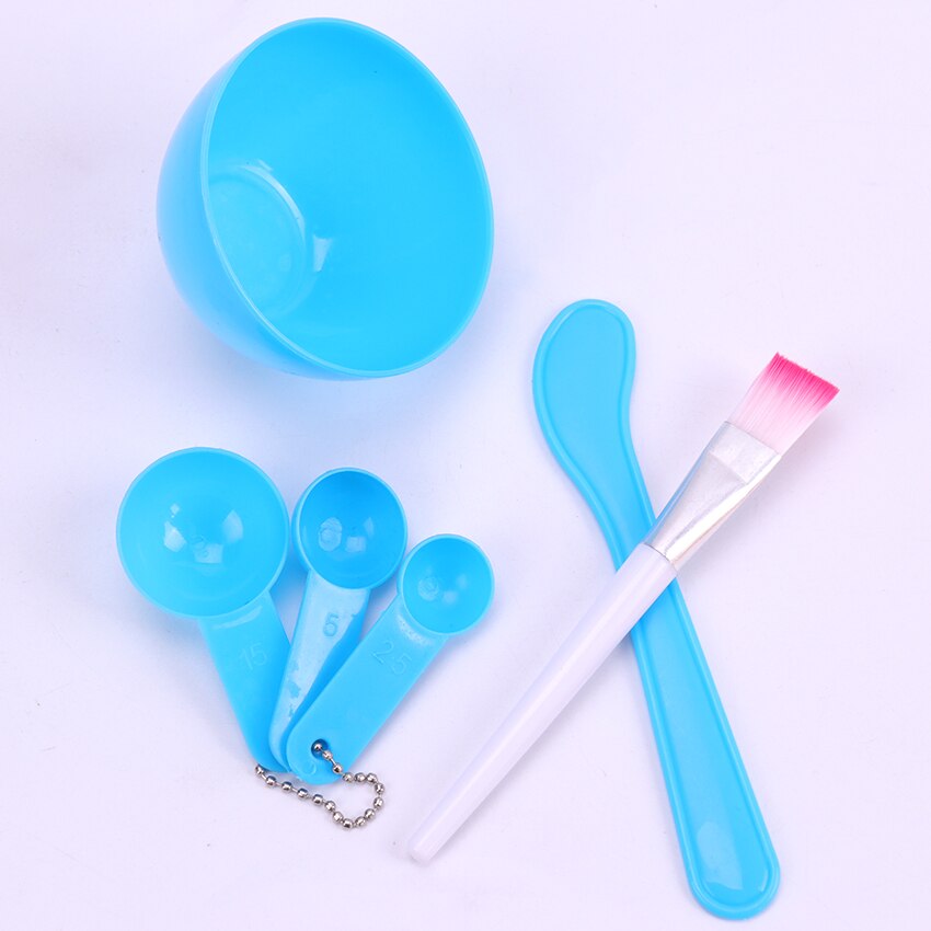 Cuenco de máscara Facial de belleza 4 en 1 DIY, herramienta cosmética de maquillaje con cepillo, varita mezclada, espátula, kit de cuchara medidora