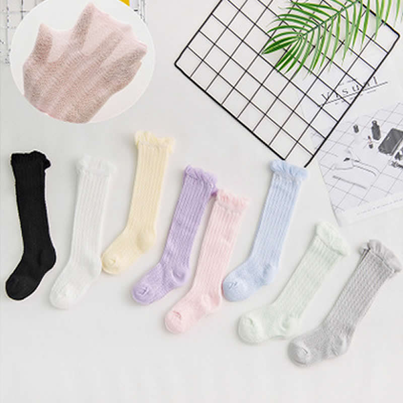 Babysokken kniehoge mesh kindersokken lange buis babysokken katoen peuter zomer holle ademende babysokken meisjes jongens